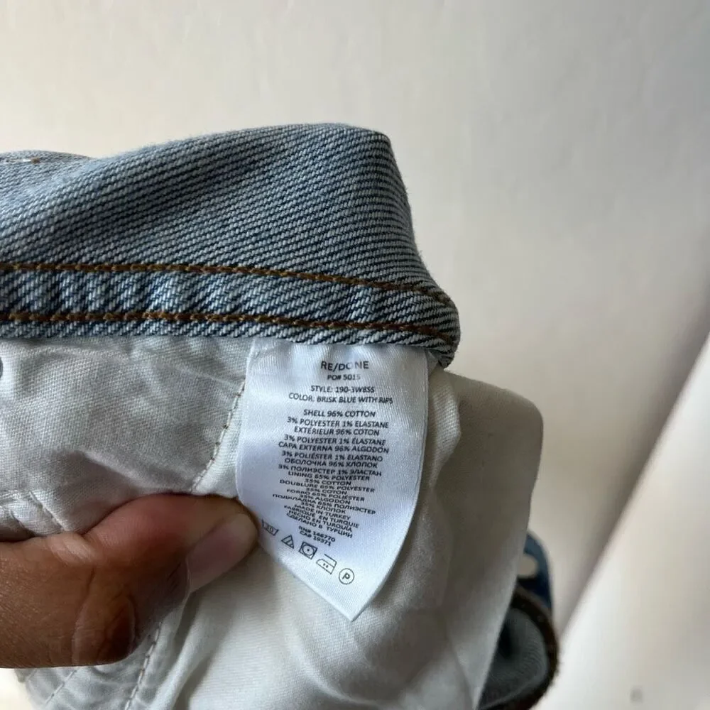 REDONE Denim Jeans 80’s Slim‎ Straight Distressed Blue Jeans Size 26 - Picture 12 of 13